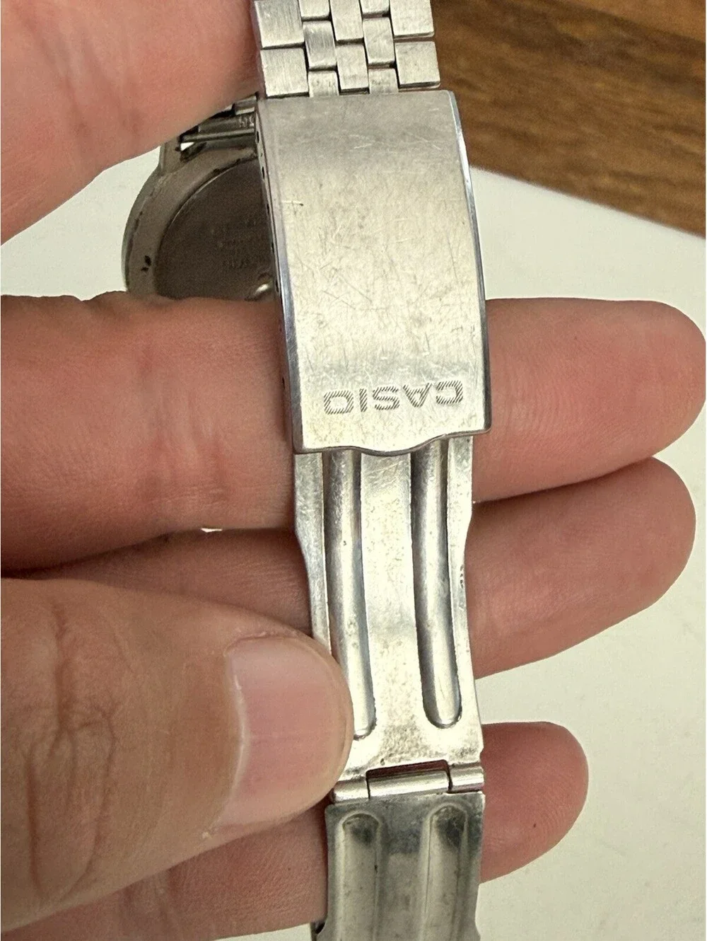 Vintage Watch Timex Silver Metal With Casio Band , Looks Good , Is Untested